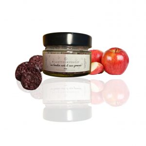 Rillette de poulet, boudin noir et pommes